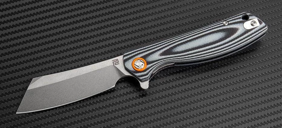 Artisan Cutlery Artisan Tomahawk, 3.94" D2 Blade, Black-White Curved G10 Handle - 1815P-BGC - Image 2