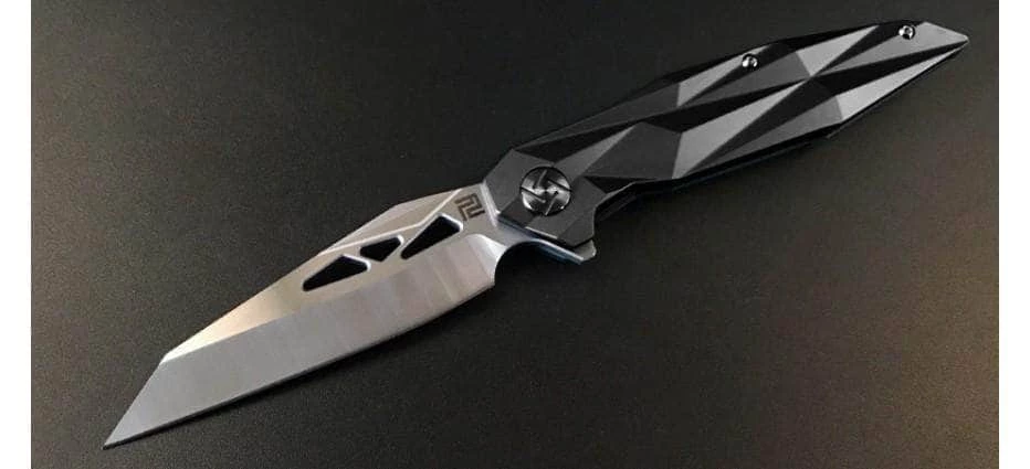 Artisan Cutlery Artisan Cygnus, 3.54" S35VN Satin Blade, Black Titanium Handle - 1827G-BK - Image 2