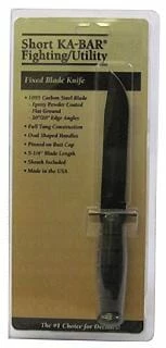 Ka-bar Knives Black 5" Fixed Straight Clam