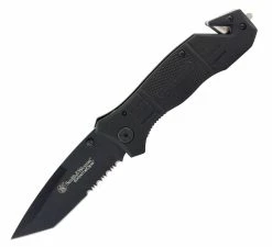 Smith & Wesson Extreme Ops Tanto Pocket Knife With Partially Serrated Blade SWFR2S