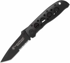 Smith & Wesson Bullseye Extreme OPS, 3.2" Combo Blade, Black Aluminum Handle - CK5TBS