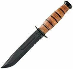 Ka-bar Knives Tactical/Utility Partically Serrated Fixed Blade Knife W/ Sheath