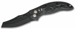 Hogue EX-A04 3.5in,Automatic Knife With Black/Gray G-10 Handle, Black Plain