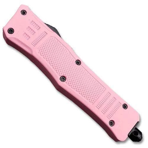 Knife Depot Pink Legacy Edge OTF Knife Spear Point, Double Edged Blade - Image 3