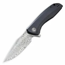 CIVIVI Baklash, 3.5" Damascus Blade, Black G10 Handle - C801DS