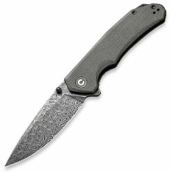 CIVIVI Brazen, 3.46" Damascus Blade, Dark Green Micarta Handle - C2102DS-3