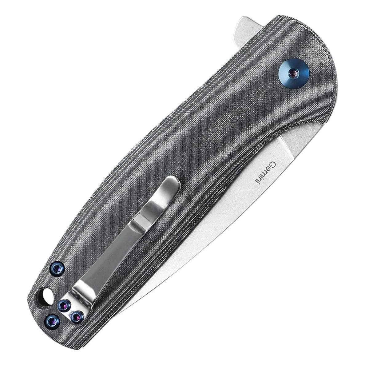 Kizer Knives Kizer Gemini, 3.13" N690 Stonewashed Blade, Contoured Black Micarta Handles - V3471N4 - Image 2