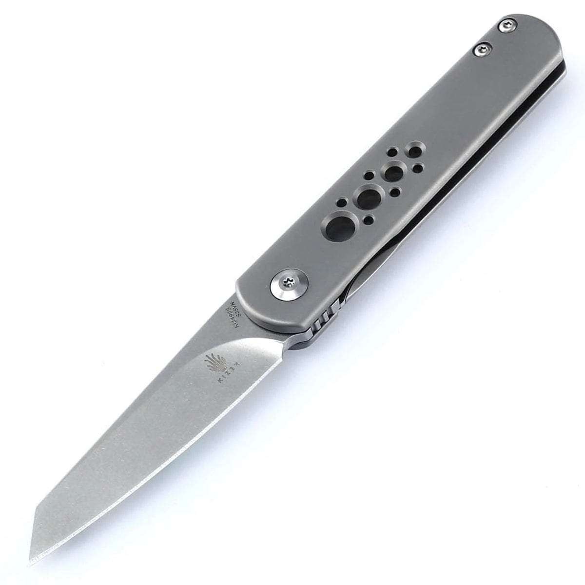 Kizer Knives Kizer Feist, 2.8" S35VN Reverse Tanto Blade, Gray Titanium Handle - Ki3499s