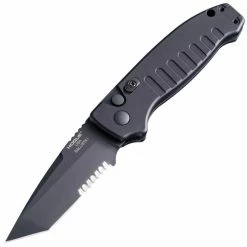 Hogue Ballista I Automatic, 3.5" Serrated Black Blade, Matte Black Aluminum Handle - 64120