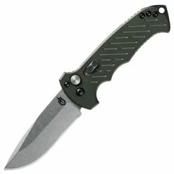 Gerber 06 Auto 10th Anniversary, 3.8" Drop Point S30V Blade, OD Green Aluminum Handle - 30-001263