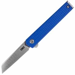 Columbia River (CRKT) CRKT CEO Microflipper, 2.21" Wharncliffe Blade, Blue Aluminum Handle - 7083