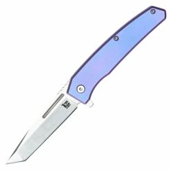 Ontario Knife Company (OKC) Ontario Ti 22 Ultrablue, 3.03" AUS8 Tanto Blade, Blue Titanium Handle - 9800