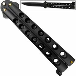Knife Depot Scoundrel Alloy Balisong Butterfly Knife Black On Black Blade