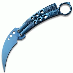 Knife Depot Blue Karambit Tactical Butterfly Knife Sharp Limited Edition