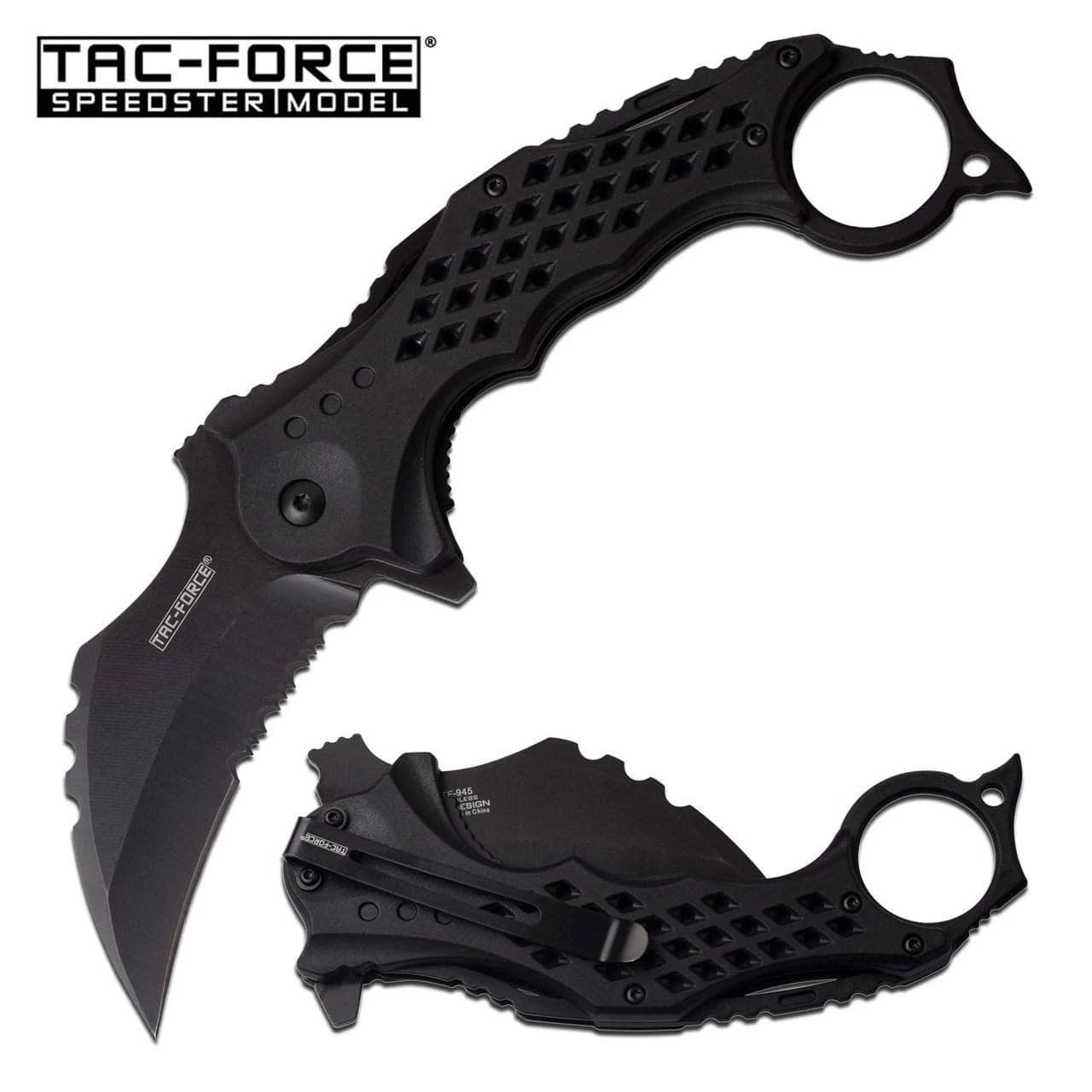 Tac-Force TAC FORCE Speedster Tactical Mammoth Karambit Knife Stealth Black Finish