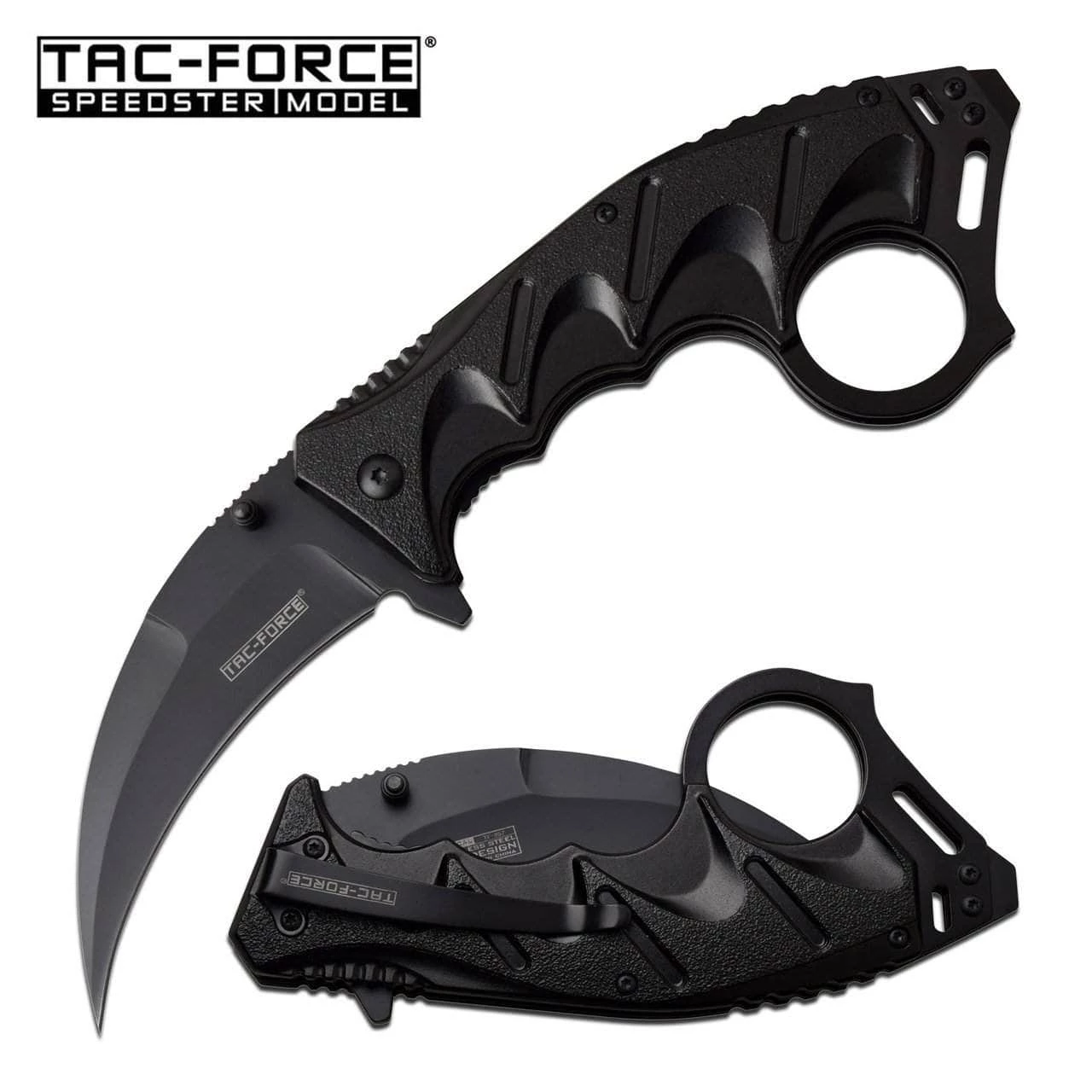 Tac-Force Tactical Karambit, 3.5" Assisted Blade, Aluminum Handle - TF-957BK - Image 3