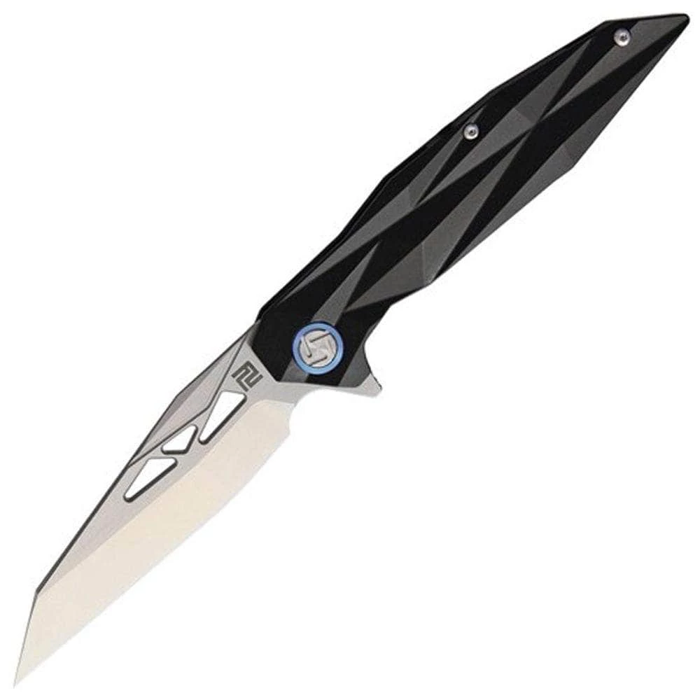 Artisan Cutlery Artisan Cygnus, 3.54" S35VN Satin Blade, Black Titanium Handle - 1827G-BK