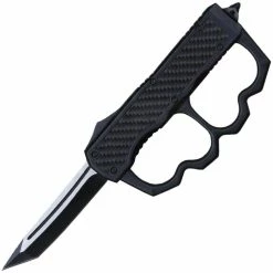 Delta Force D/A OTF Knuckle Knife, 3.5" Tanto Blade, Aluminum Handle - DFKNUCOTFCFT