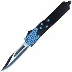 Delta Force OTF Tetris Blue, 3.25" 440 Blade, Blue/Black Handle, Sheath - DF1057BL