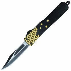 Delta Force OTF Tetris Yellow, 3.25" 440 Blade, Yellow/Black Handle, Sheath - DF1057YL