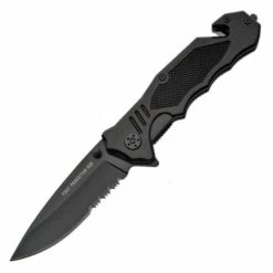Master Cutlery PK-383 Tactical Rescue Knife, 3.5" Assisted Blade, Glass Breaker And Seatbelt Cutter