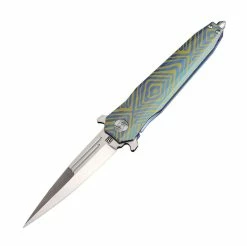 Artisan Cutlery Artisan Hornet Folder 3.82 In Fancy Blue Titanium Hndl S35VN 1810G-BU03