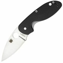 Spyderco Efficient, 3" Plain Satin Blade, Black G10 Handle - C216GP