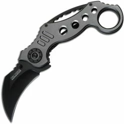 Master Cutlery Tac-Force Karambit, 2.5" Assisted Blade, Gray Aluminum Handle - TF-578GY